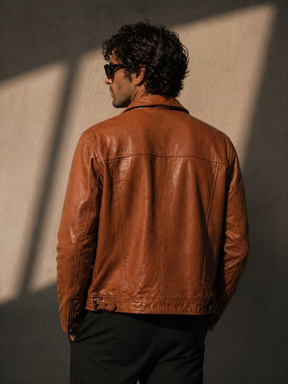 Superdry Men’s Genuine Lambskin Biker Leather Jacket Brown Size 2XL Full Zip - Picture 3 of 16